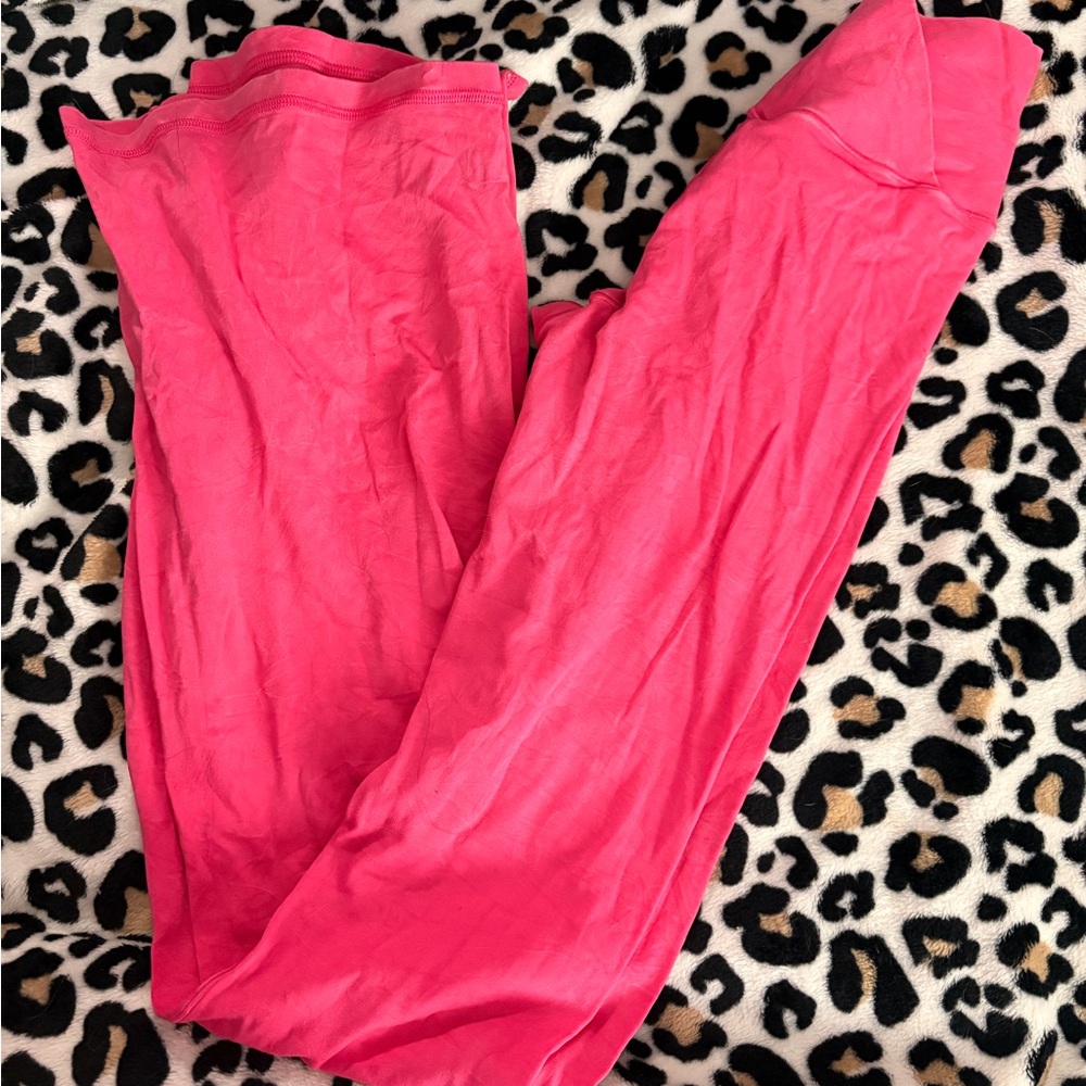 PINK AERIE CROSSOVER FLARE LEGGINGS